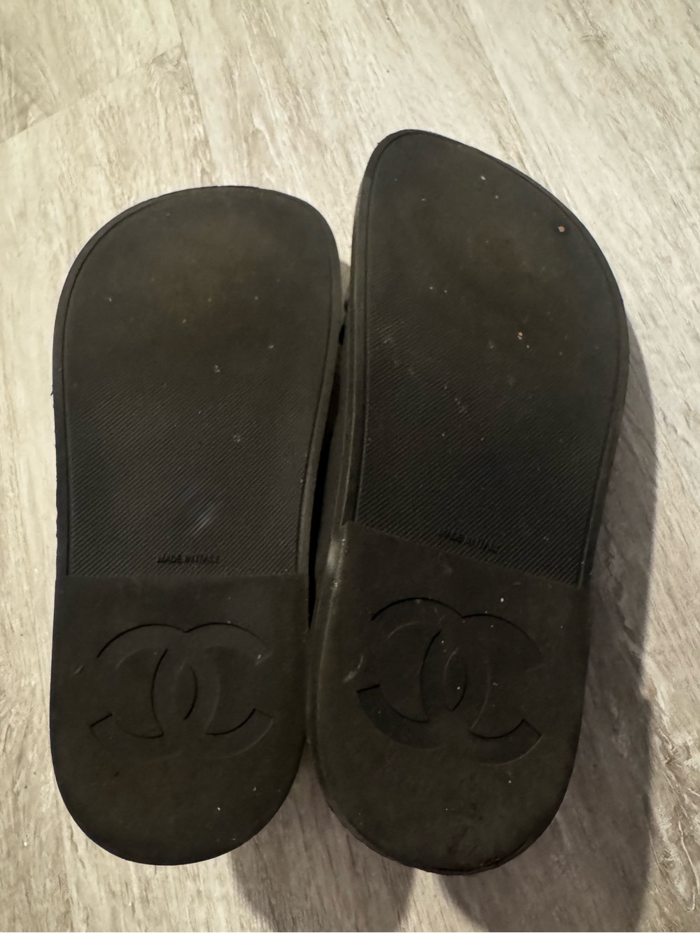 CHANEL RUBBER DAD SANDALS BLACK WHITE 37 - Picture 7 of 7